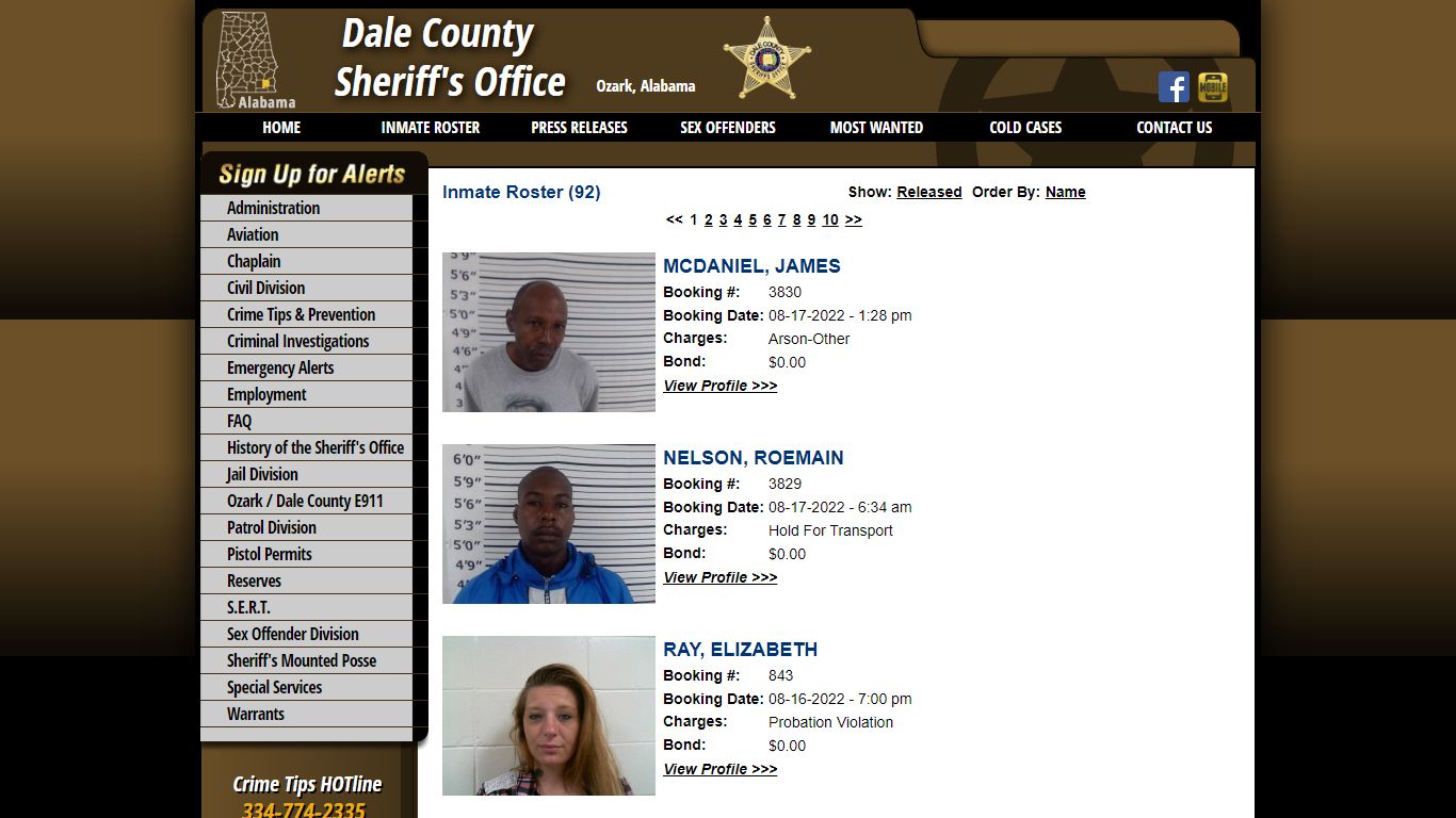 Inmate Roster - Dale County Sheriff's Office