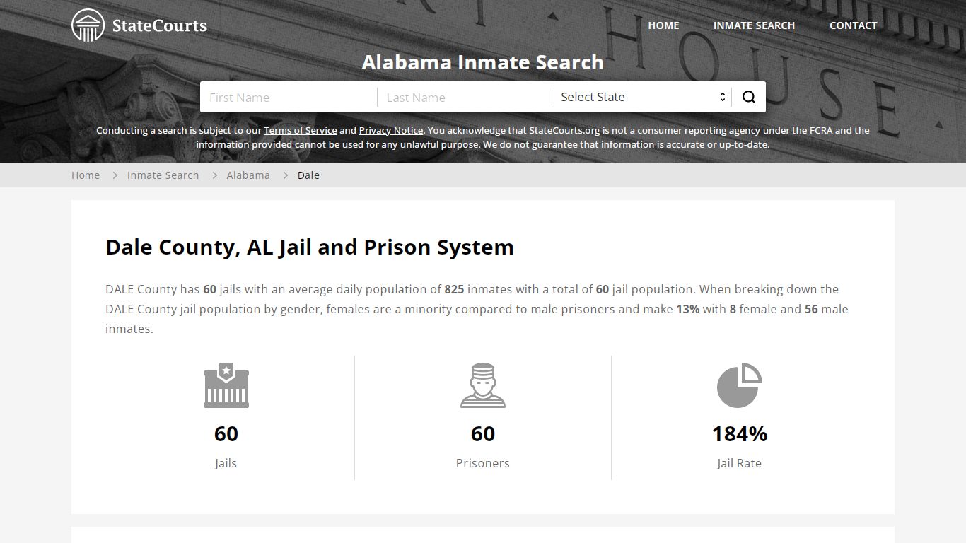 Dale County, AL Inmate Search - StateCourts